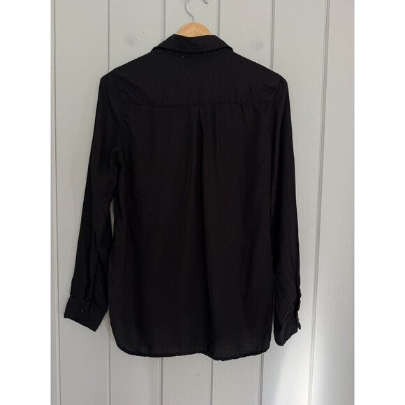 Cloth & Stone Button Down Shirt Top S Small Long Sleeve Casual Black Tencel - Picture 5 of 6